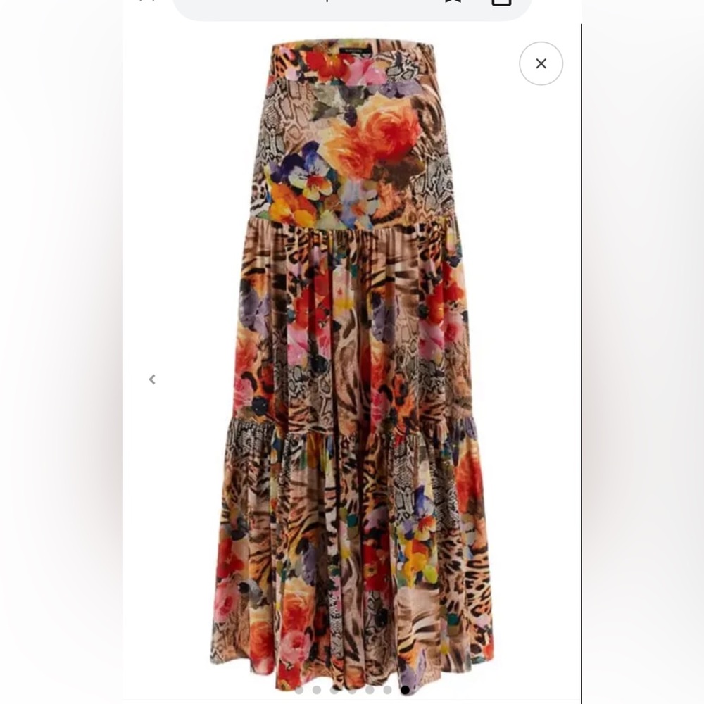 Marciano Multicolor Floral and Animal Print Maxi Skirt